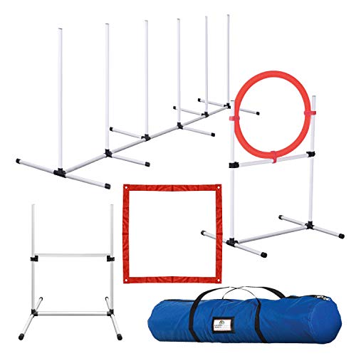  PawHut 4PC Obstacle Dog Agility Training Course Kit