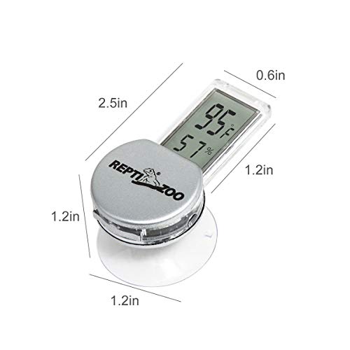 REPTI ZOO Reptile Terrarium Thermometer Hygrometer Digital Display wit