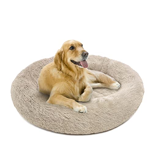 Friends Forever Donut Cat Bed Faux Fur Dog Beds for Large Medium