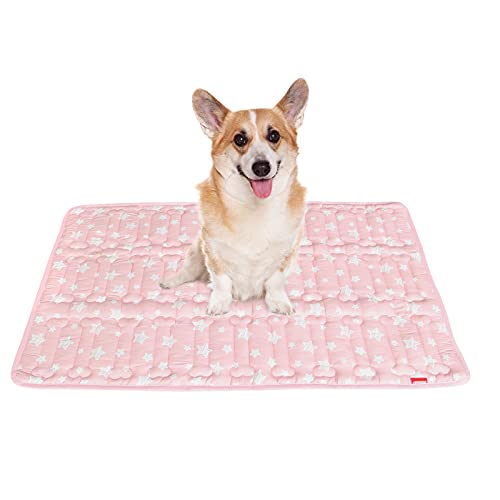 Moonsea Large 36 X 23 Dog Crate Mat, Soft Polyester Bed with Cute Stars,  Anti-Slip Bottom, Machine Washable