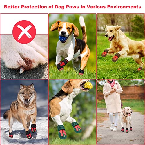 Dog Boots Paw Protectors Dog Shoes for Large Dogs Winter Snow Extra Large Dog Booties for Outdoor Running Hiking Hot Pavement Straps Non Slip