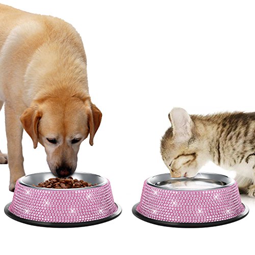 Bling dog outlet bowls