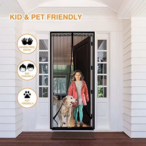 Magic Mesh New and Improved Hands Free Magnetic Screen Door, Fits Doors Up to 83 x 39