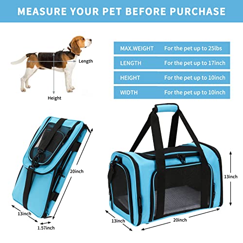 Pnimaund Large Pet Carrier, Soft Sided Cat Carriers for Large Cats under 20  Lbs