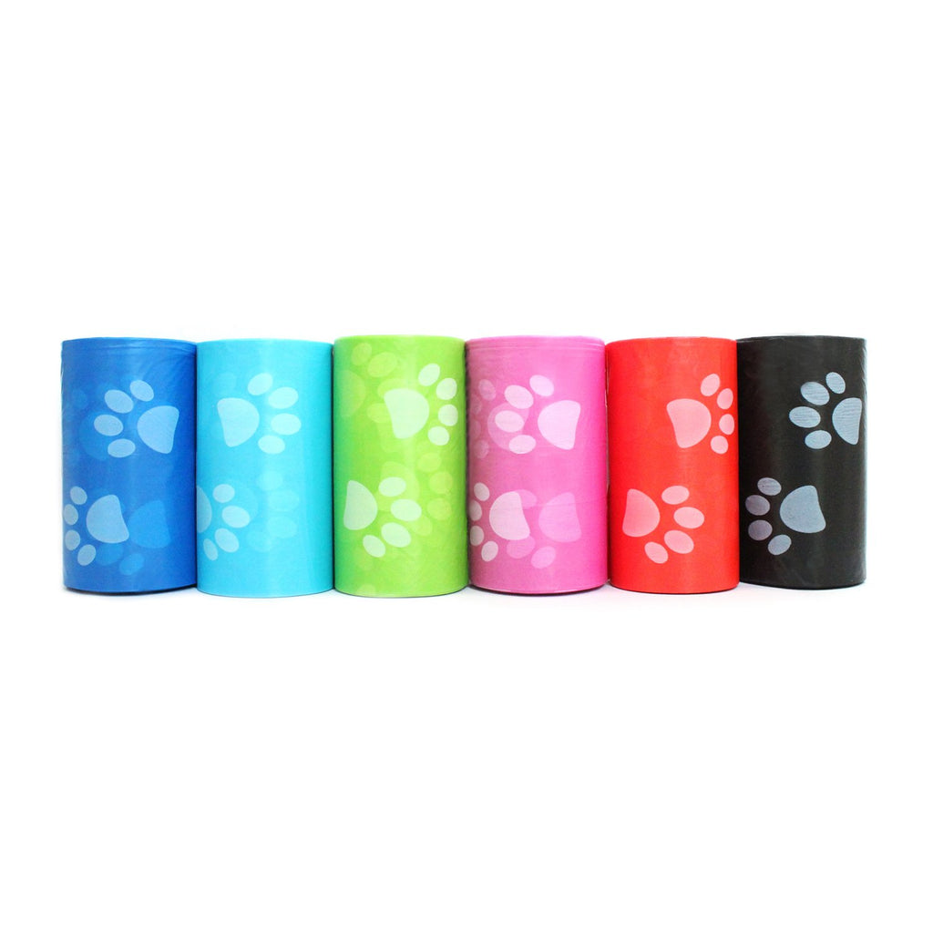 180 Pet Waste Bags Dog Bulk Poop on Roll Clean Up Bag Refills Color Rainbow with