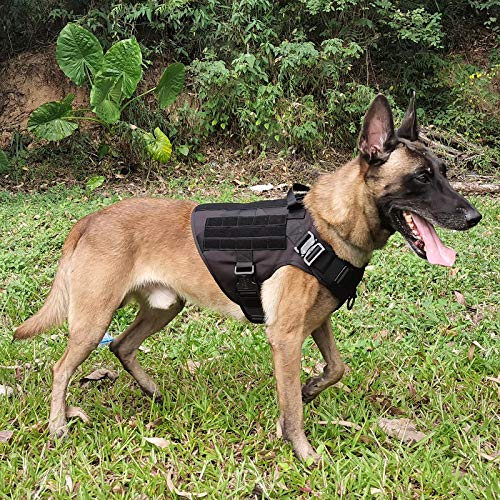 ICEFANG Tactical Dog Harness,K9 Working Dog Vest,No Pulling Front Clip Leash