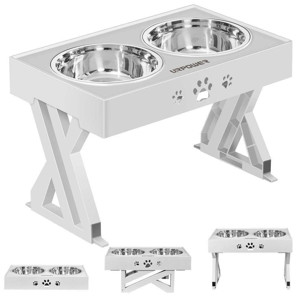 Elevated Dog Bowls Stand - Adjusts to 3 Heights for Small, Medium
