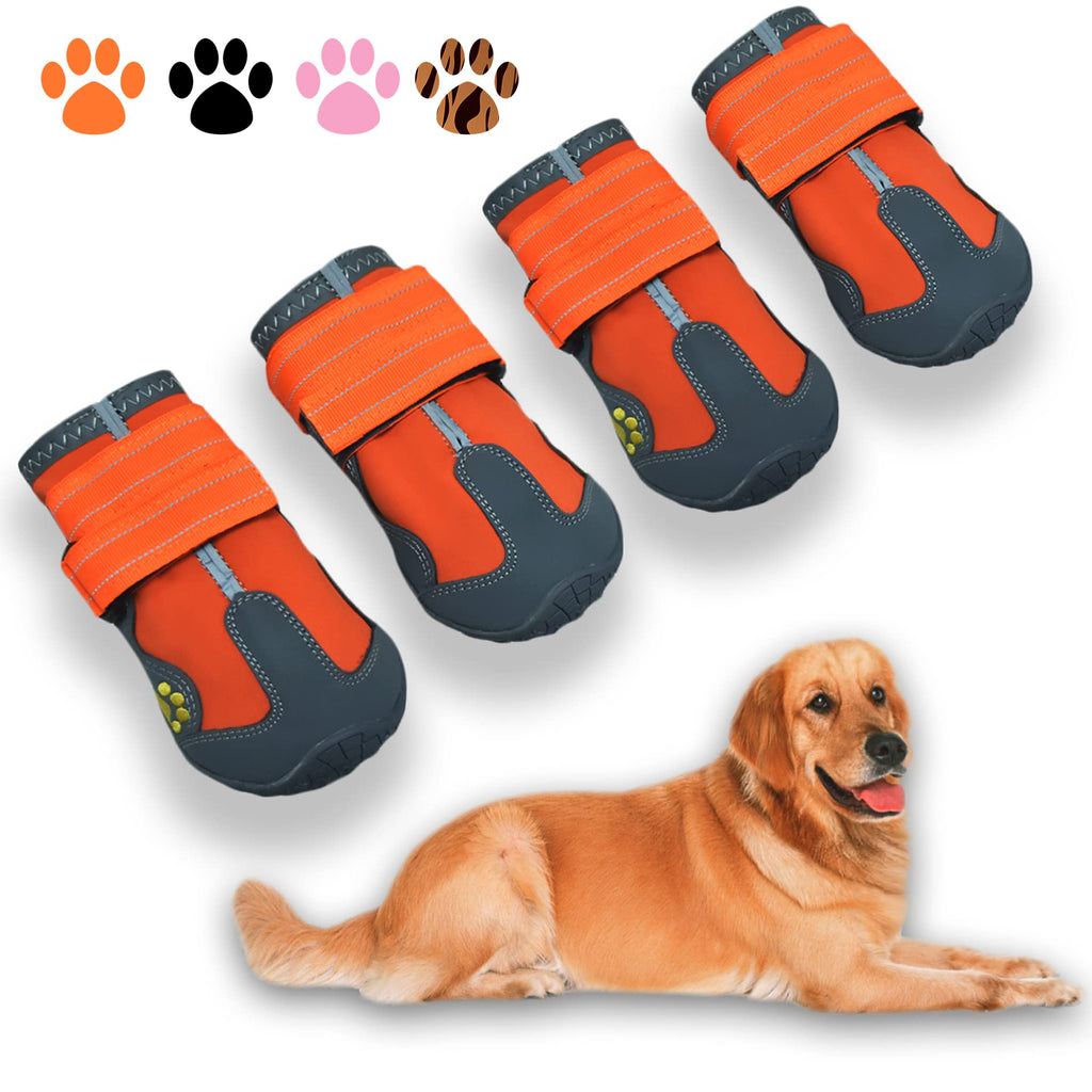 Xianrenge Dog Boots Waterproof Shoes For Dogs With Reflective Straps,  Rugged Anti-slip Soft Sole Dogs Paw Protector For Small Medium Large Dog  (red)