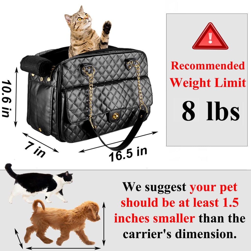 NewEle Fashion Dog Purse Carrier for Small Dogs with Shoulder Strap, Holds  Up to 10lbs Quality PU Leather Pet Carrier, Cat Carrier, Airline Approved Puppy  Purse Carrier for Travel (Gray, Small Size) :