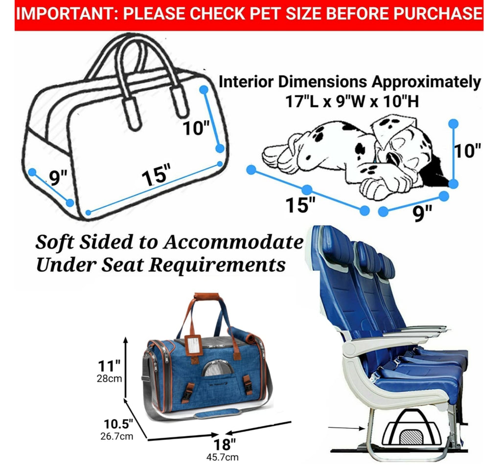 Mr. Peanut's Gold Series Airline Approved Tote - Low Profile Soft Sided Premium Pet Carrier