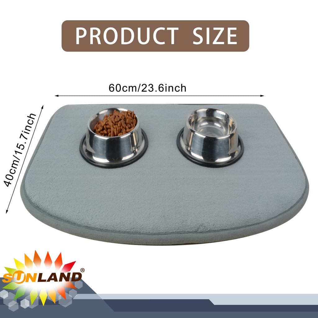 SINLAND Microfiber Pet Food Mat Super Water Absorbent Dog Feeding