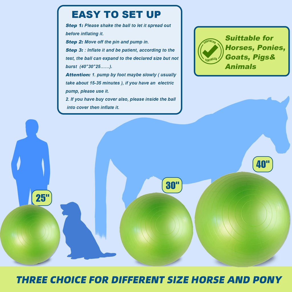 ANC POP Herding Ball for Dogs Horse Ball & Ball Cover 25 Ball for Horses  Large with Hand Pump for Play Herding Ball Herding Ball Horse Toys for