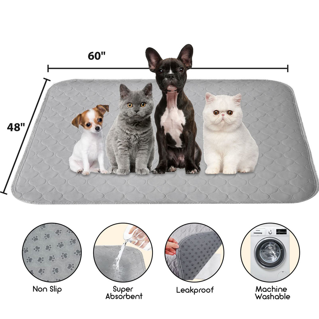 2 Pack Washable Pee Pads for Dogs, 48 x 60 Dog Pee Pads Extra Large,  Non-Slip Dog Training Pads Puppy Pee Pads Reusable Potty Pads Dog Pads for  Incontinence, Playpen, Crate 