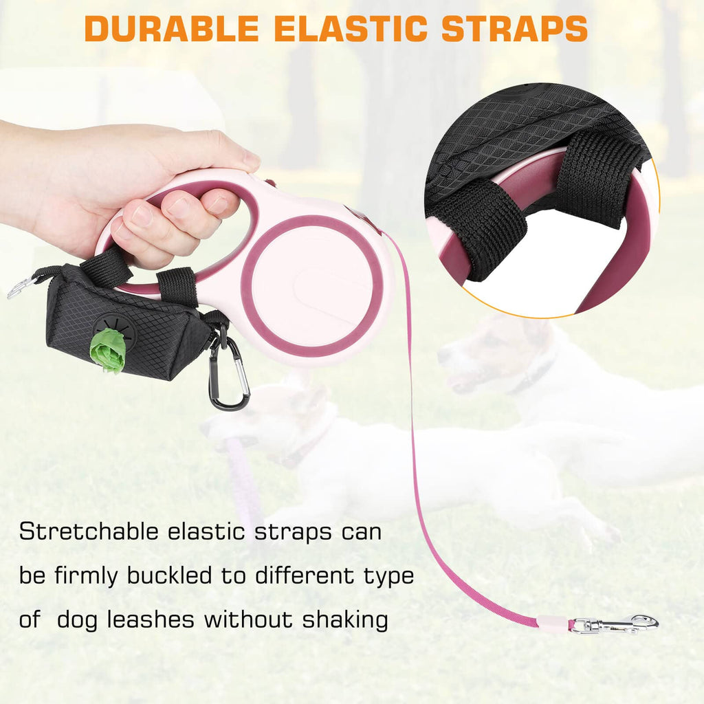 Dog Poop Bag Dispenser Waste Bag Holder Carrier Elastic Strap & Metal  Carabiner