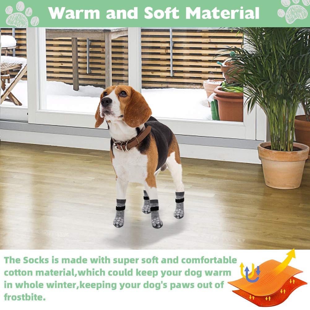 Double Side Dog Socks Adjustable Straps Dog Grip Socks Small