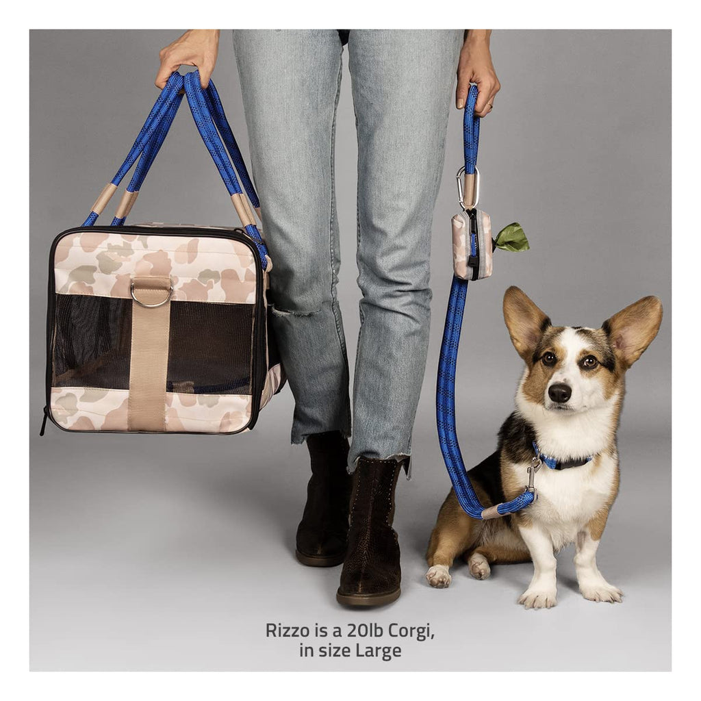 ROVERLUND Airline Compliant Pet Carrier Travel Bag & Car Seat. Includes Leash. Stylish. Durable. Two Sizes for Most Pets Up to 2