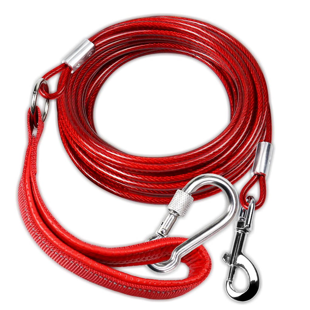 Tie Out Cable for Dogs Outside,30 FT Chew Proof Dog Runner for