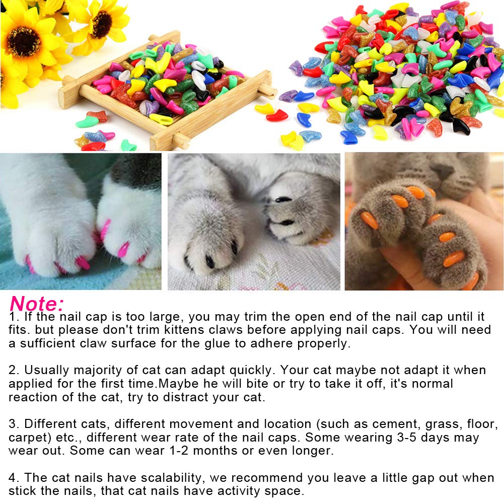 Cat Nail Caps soft cat Claw Soft Paws 20 PCS/lot with free Adhesive Glue G  5R3W | eBay