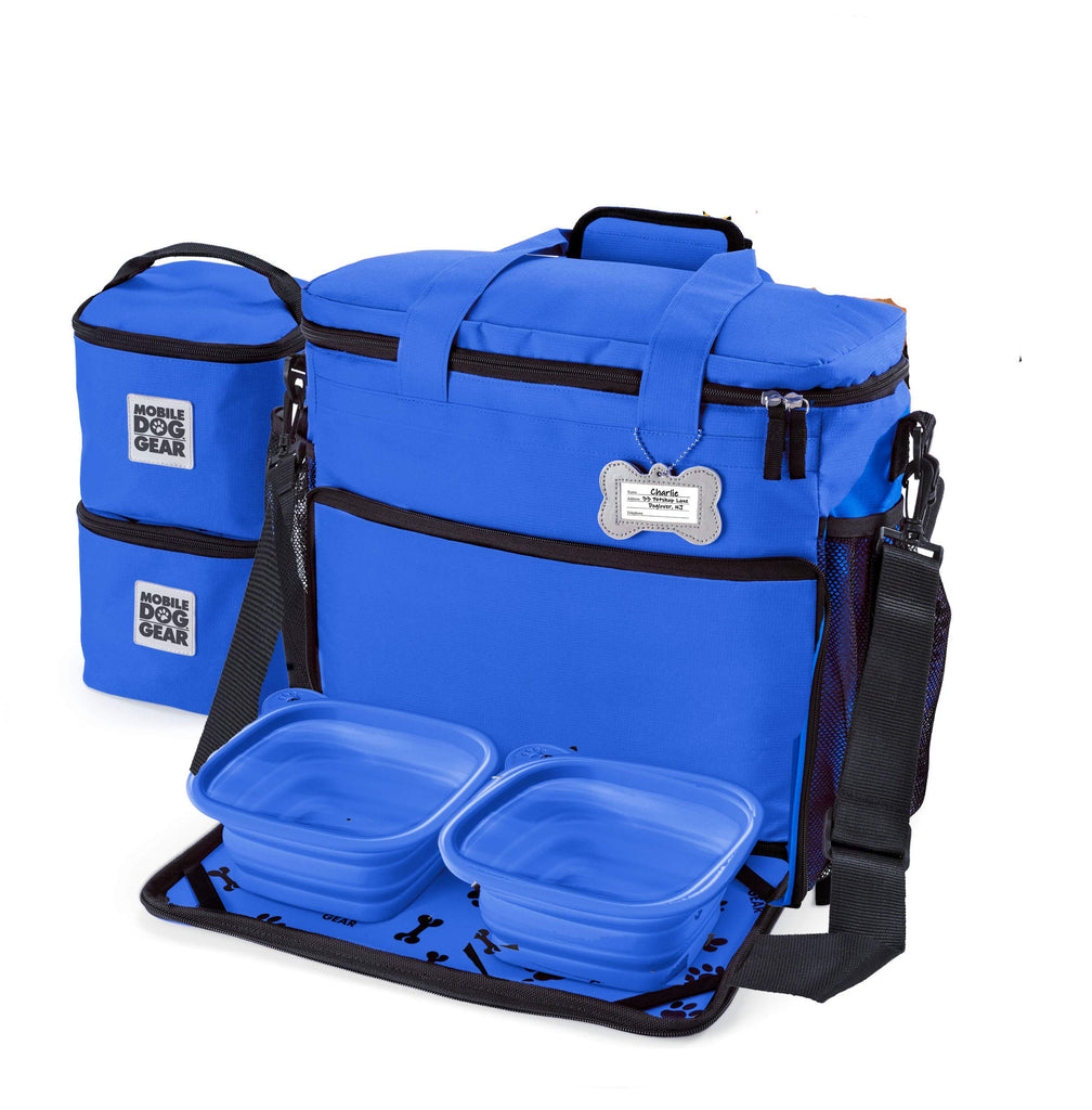 Buy Mobile Dog Gear, Week Away Dog Travel Bag for Small Dogs, Includes  Lined Food Carriers and 2 Collapsible Dog , Royal Blue Online at  desertcartINDIA