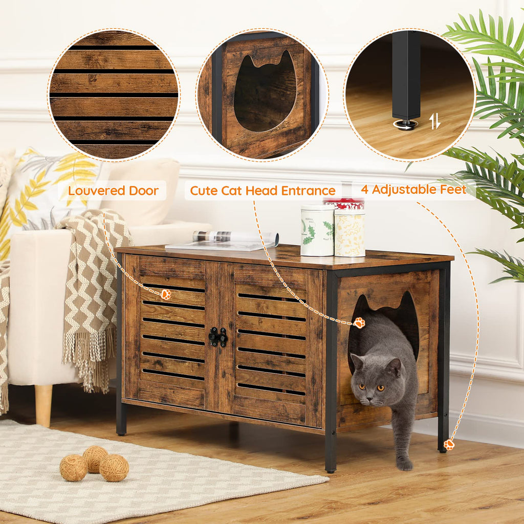  HOOBRO Litter Box Enclosure, Cat Litter Box Furniture