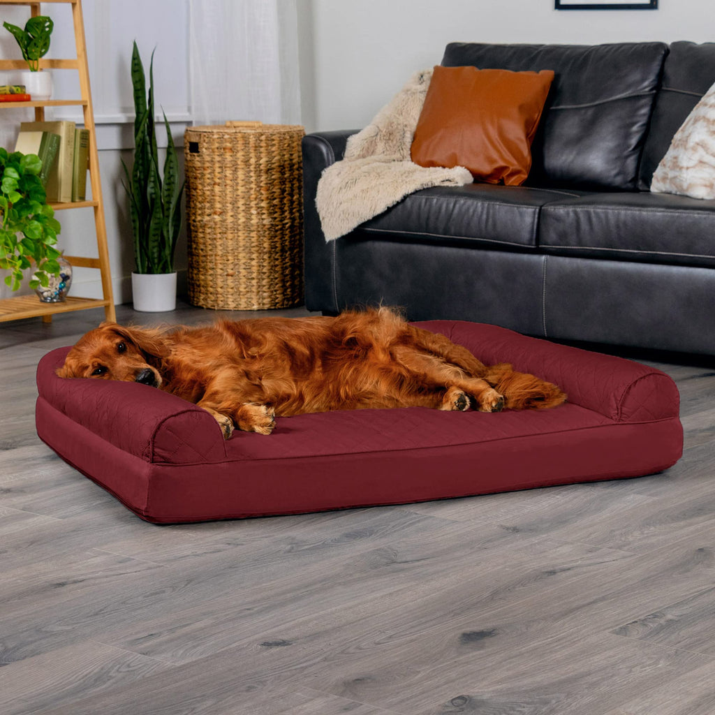 Furhaven quilted 2024 orthopedic sofa dog