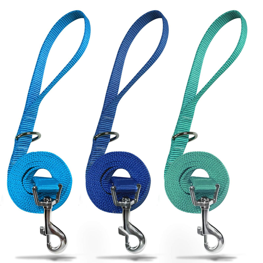 azuza 3 Pack Nylon Dog Leashes Strong Durable Basic Style Leash