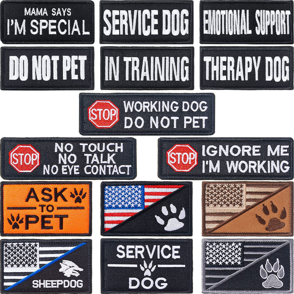 15 Pieces Dog Patches Dog Vest Patches Removable Tactical Patches Embr –  PETOLY