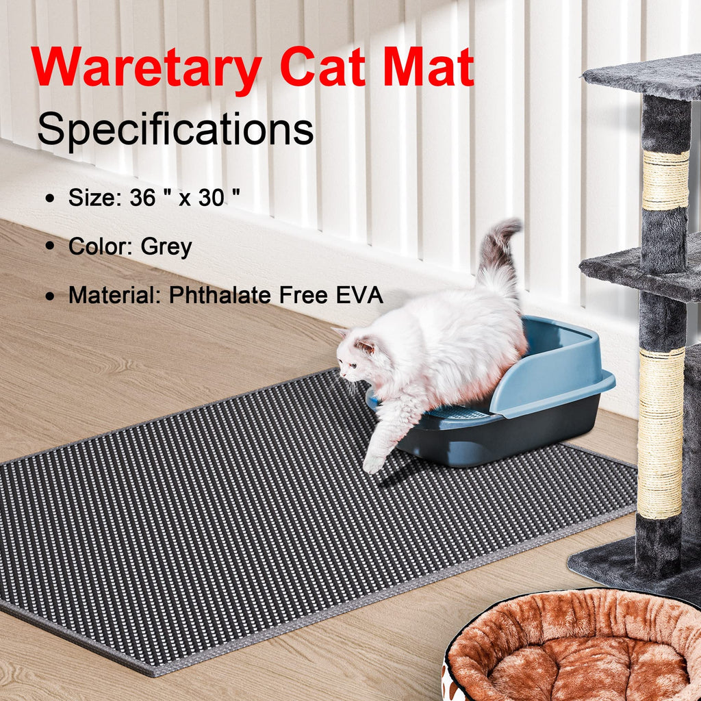 Cat Litter Mat Trapping for Litter Box, No-Toxic & Super Size, Urine &  Waterproof, Honeycomb Double Layer Anti Tracking Kitty Mats, No Phthalate