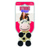 KONG Wiggi Cow Squeaky Dog Toy, White and Black